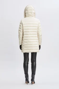 Elie Tahari Coats-Tahari Faux Fur Collar Puffer Coat FROST
