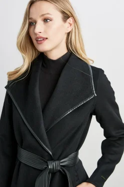 Elie Tahari Coats-Tahari Juliette Double Face Wool Coat Black
