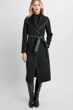 Elie Tahari Coats-Tahari Juliette Double Face Wool Coat Black