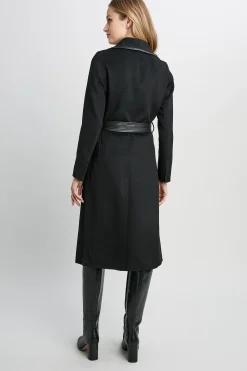 Elie Tahari Coats-Tahari Juliette Double Face Wool Coat Black