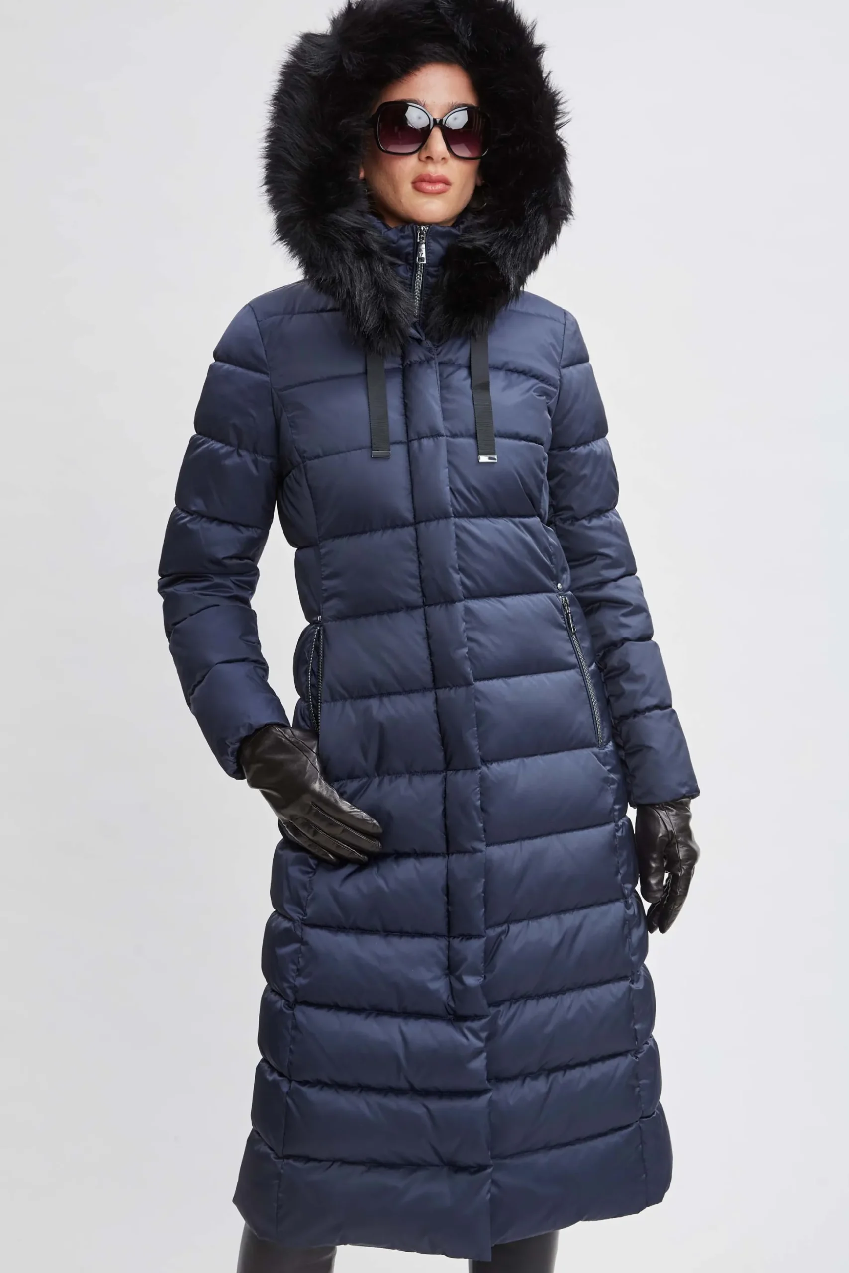 Elie Tahari Coats-Tahari Maxi Layer Puffer Coat Galaxy