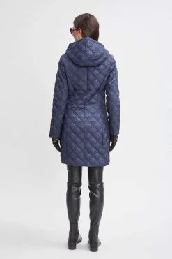 Elie Tahari Coats-Tahari Quilted Puffer Coat Navy