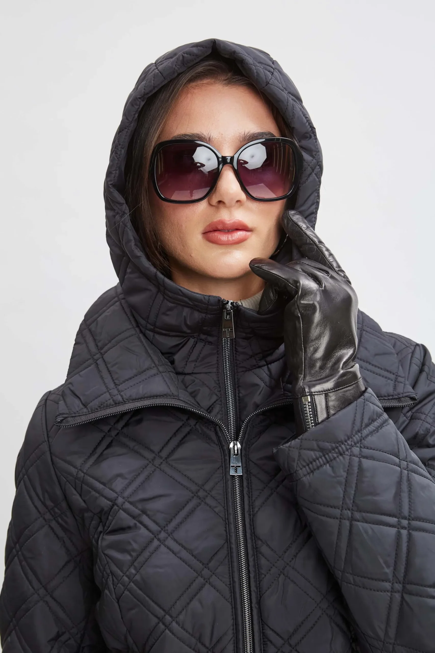 Elie Tahari Coats-Tahari Quilted Puffer Coat BLACK