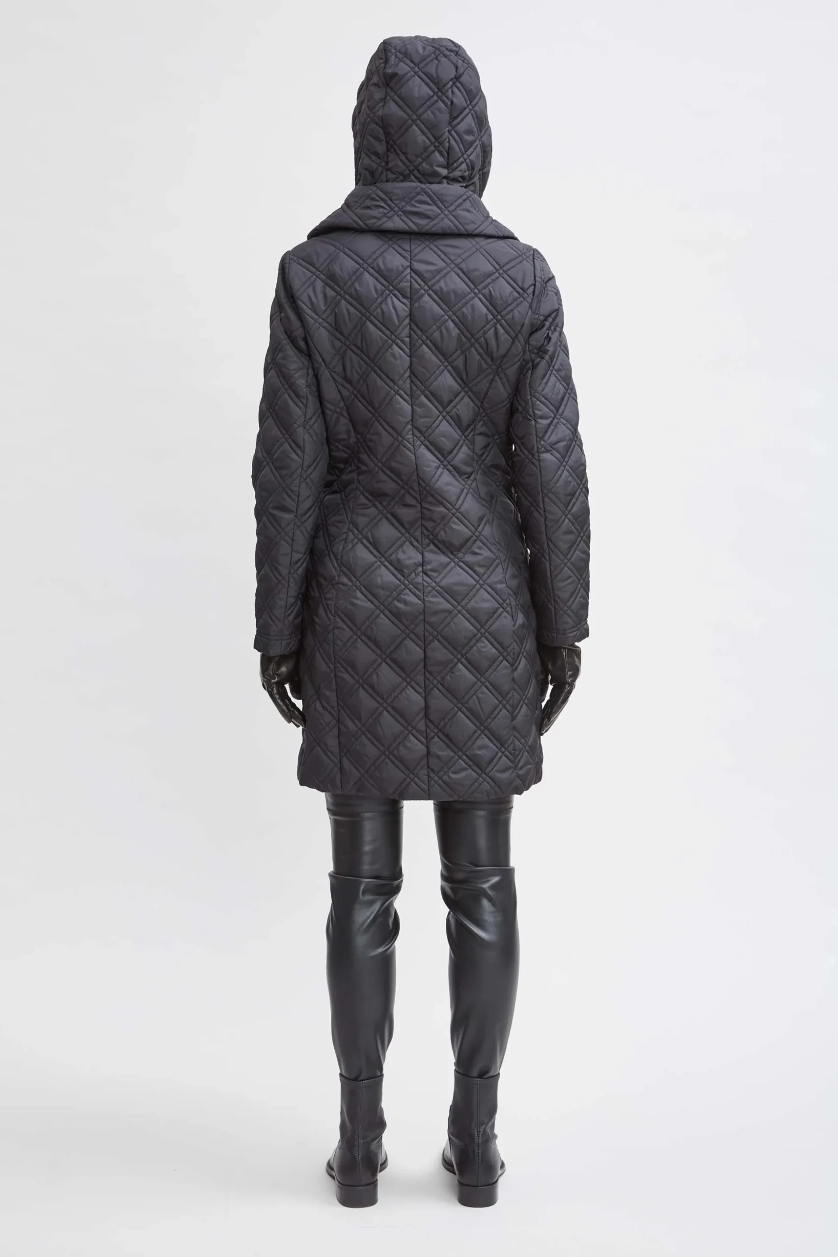 Elie Tahari Coats-Tahari Quilted Puffer Coat BLACK