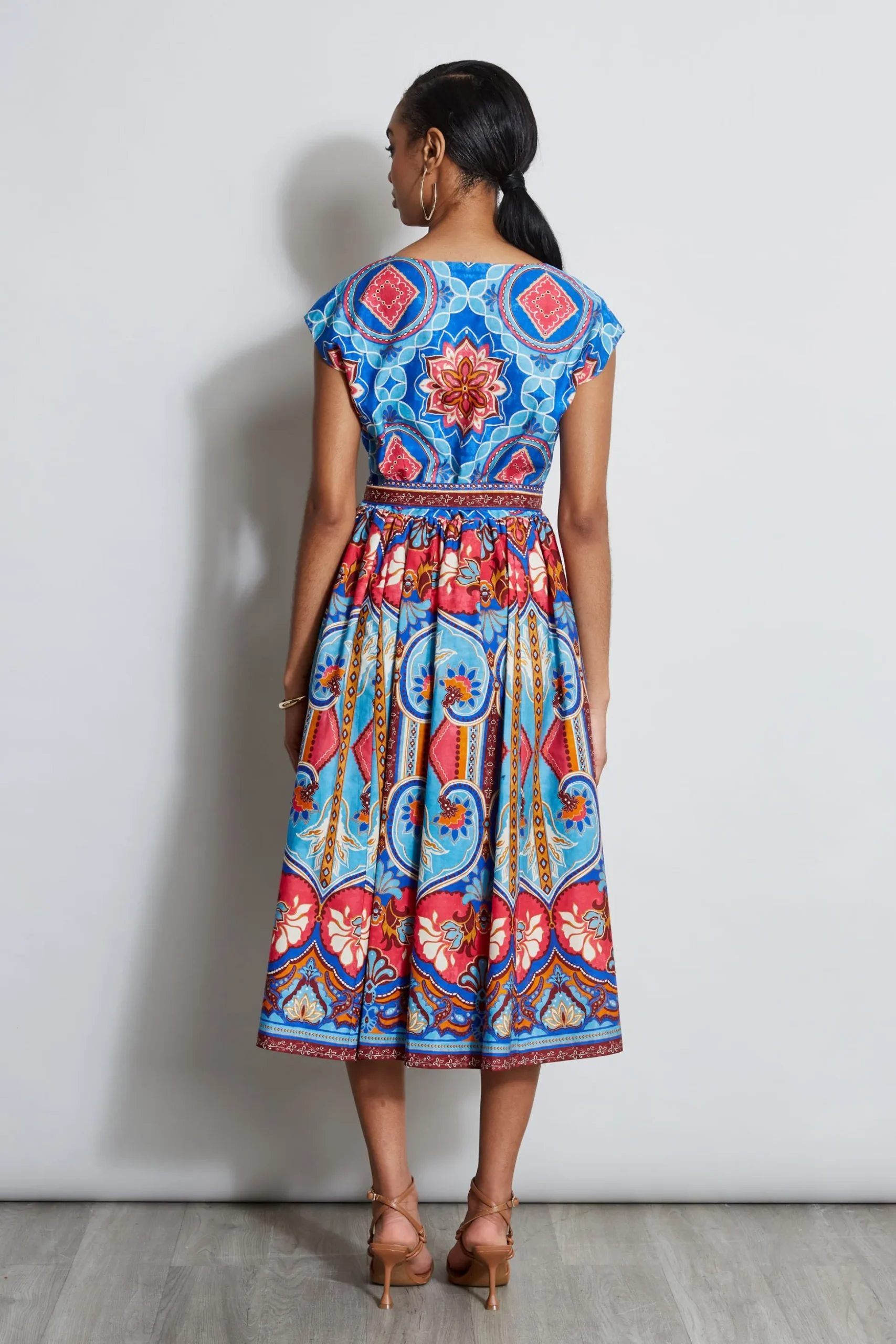 Elie Tahari Dresses & Jumpsuits|Midi Dresses-Tapestry Floral Cotton Midi Dress TAPESTRYFLORALPRINT