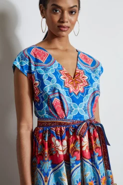 Elie Tahari Dresses & Jumpsuits|Midi Dresses-Tapestry Floral Cotton Midi Dress TAPESTRYFLORALPRINT
