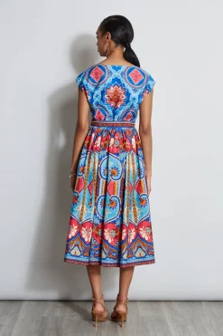 Elie Tahari Dresses & Jumpsuits|Midi Dresses-Tapestry Floral Cotton Midi Dress TAPESTRYFLORALPRINT