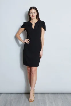 Elie Tahari Dresses & Jumpsuits|Short Sleeve Dresses-Tulip Ring Shift Dress BLACK