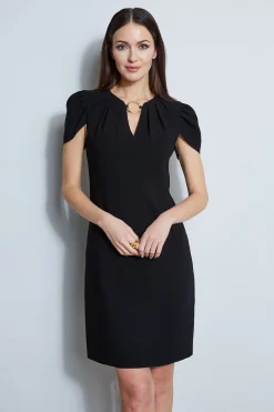 Elie Tahari Dresses & Jumpsuits|Short Sleeve Dresses-Tulip Ring Shift Dress BLACK