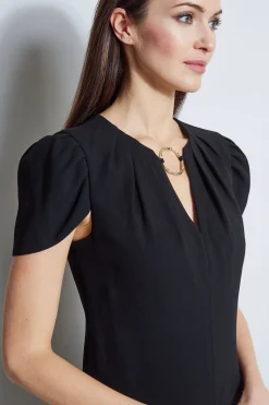 Elie Tahari Dresses & Jumpsuits|Short Sleeve Dresses-Tulip Ring Shift Dress BLACK