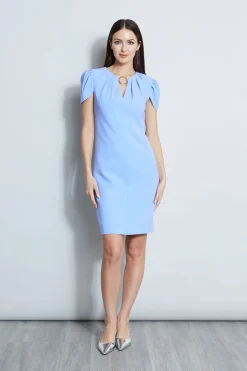 Elie Tahari Dresses & Jumpsuits|Short Sleeve Dresses-Tulip Ring Shift Dress HORIZONBLUE