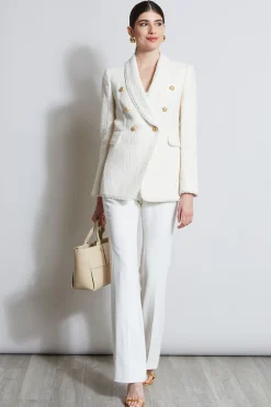 Elie Tahari Jackets & Blazers-Tweed Double Breasted Blazer FOAM