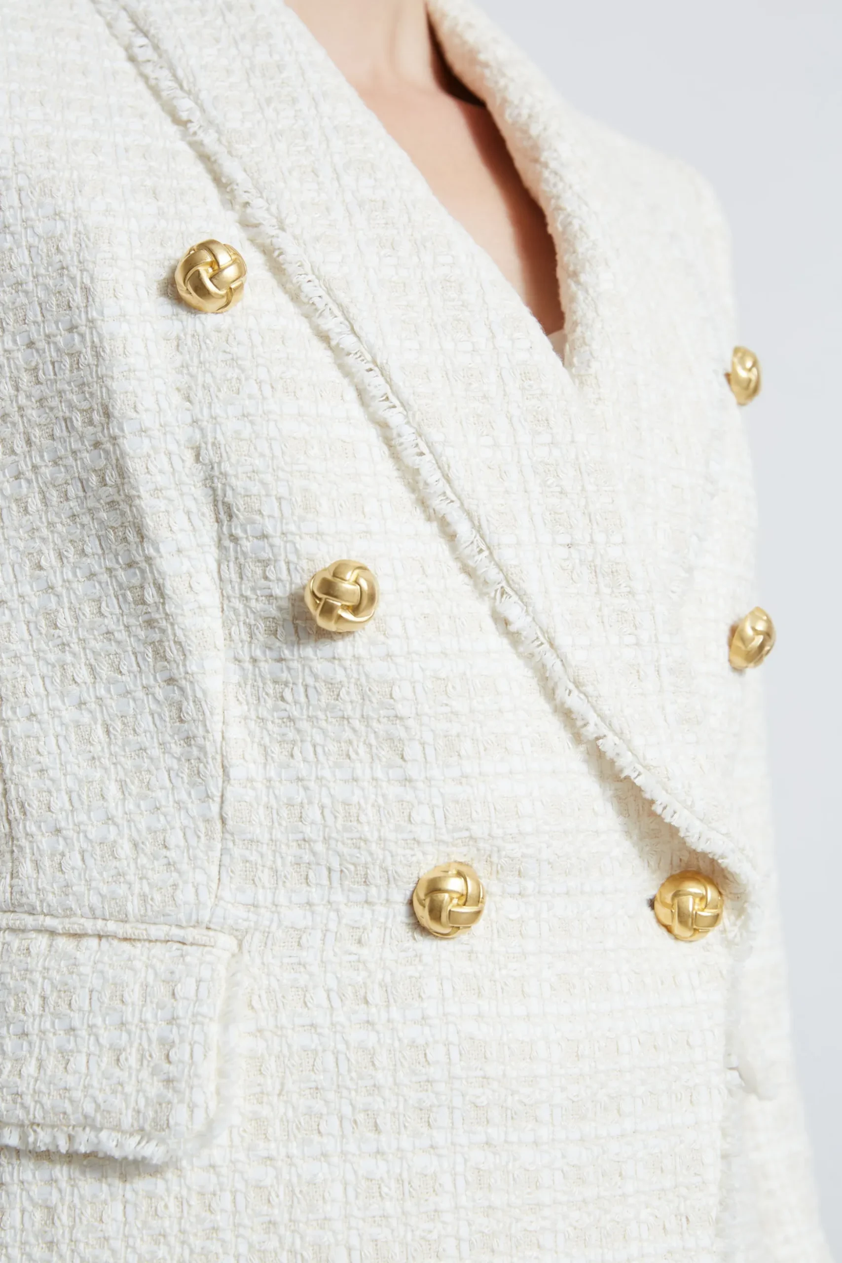 Elie Tahari Jackets & Blazers-Tweed Double Breasted Blazer FOAM