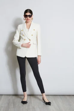 Elie Tahari Jackets & Blazers-Tweed Double Breasted Blazer FOAM