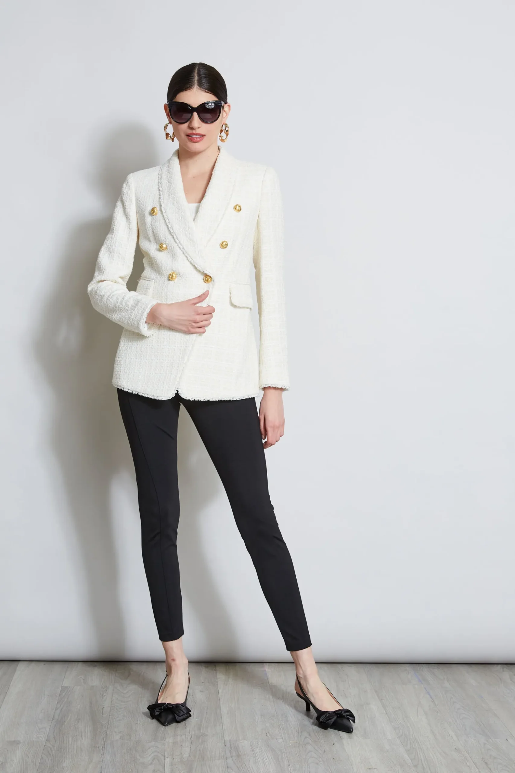 Elie Tahari Jackets & Blazers-Tweed Double Breasted Blazer FOAM