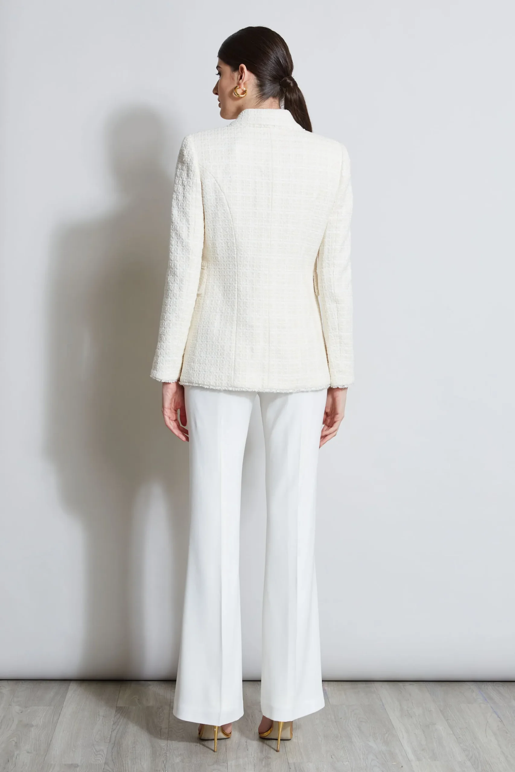 Elie Tahari Jackets & Blazers-Tweed Double Breasted Blazer FOAM
