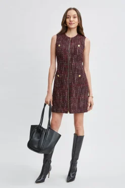 Elie Tahari Dresses & Jumpsuits|Suiting-Tweed Pocket Dress CORDOVANMULTI