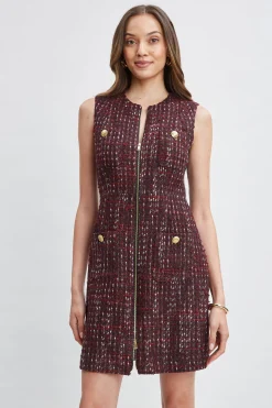 Elie Tahari Dresses & Jumpsuits|Suiting-Tweed Pocket Dress CORDOVANMULTI