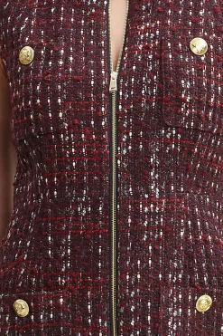 Elie Tahari Dresses & Jumpsuits|Suiting-Tweed Pocket Dress CORDOVANMULTI