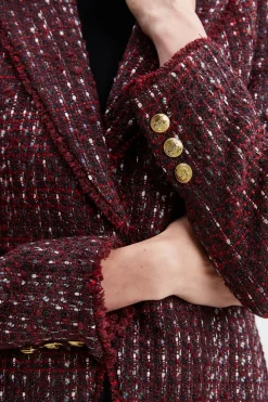 Elie Tahari Jackets & Blazers|Suiting-Tweed Single Button Blazer CORDOVANMULTI