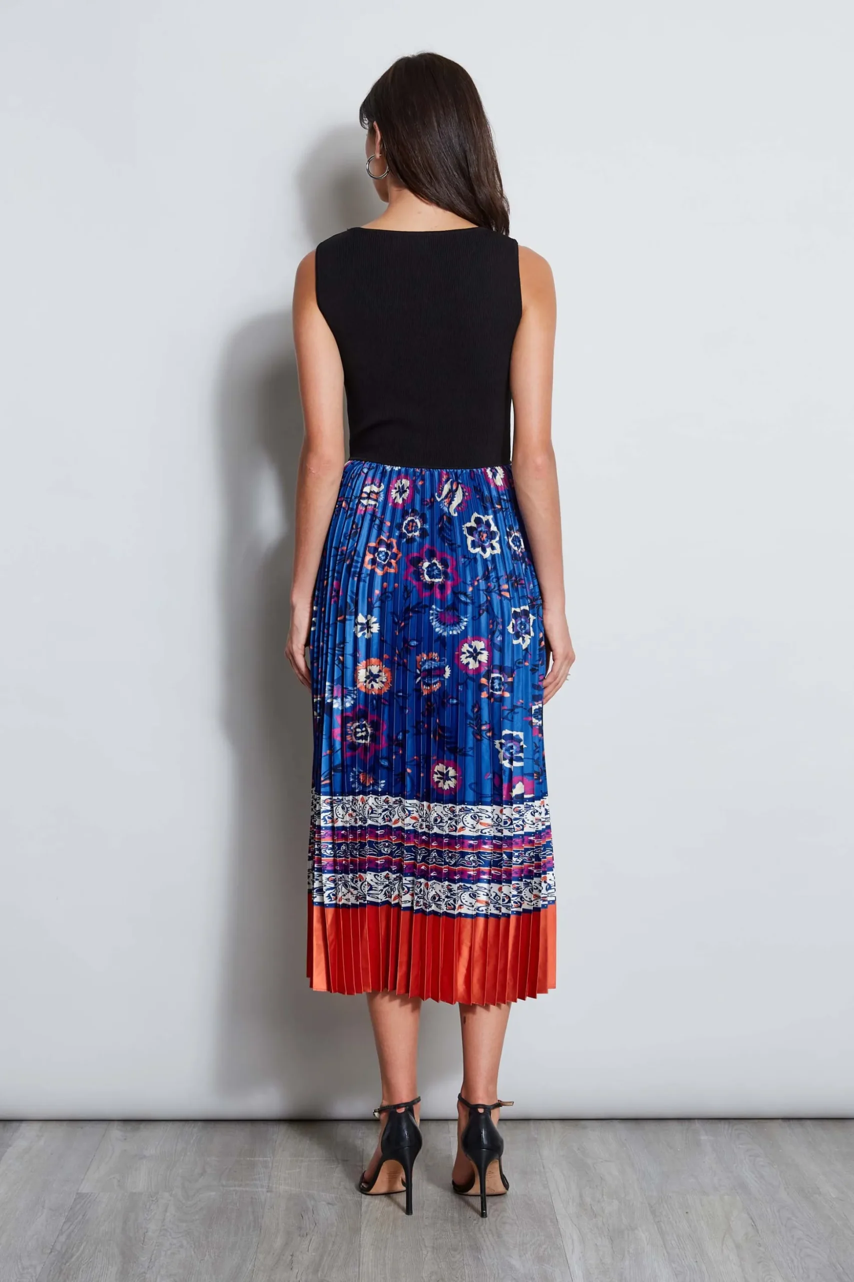 Elie Tahari Sleeveless Dresses|Dresses & Jumpsuits-Twilight Pleated Dress NOIRANDTAJPRINT