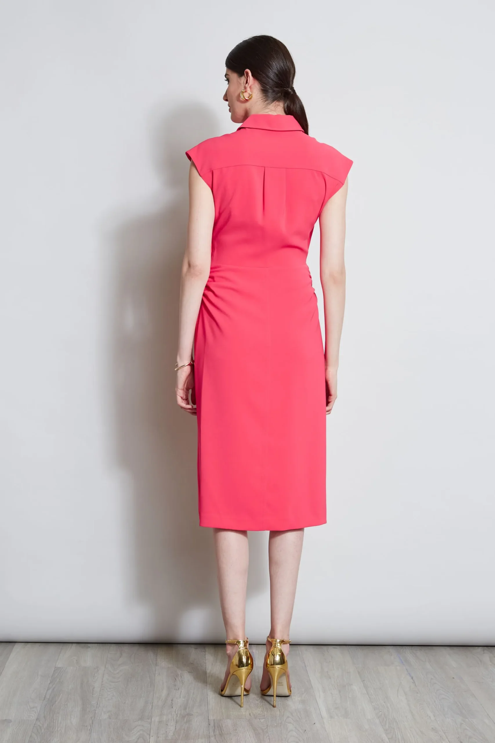 Elie Tahari Dresses & Jumpsuits|Short Sleeve Dresses-Twist Button Dress WILDSTRAWBERRY