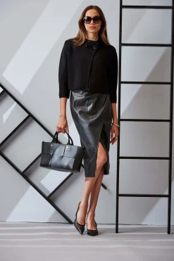 Elie Tahari Tops & Sweaters|Suiting-Two Button Wool Sweater BLACK