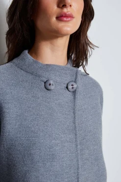 Elie Tahari Tops & Sweaters|Suiting-Two Button Wool Sweater GREYMELANGE