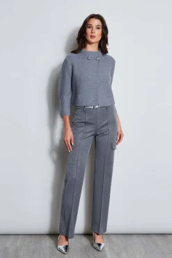 Elie Tahari Tops & Sweaters|Suiting-Two Button Wool Sweater GREYMELANGE