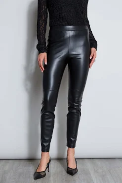 Elie Tahari Bottoms-Vegan Leather Legging BLACK