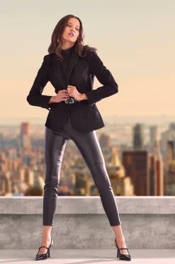 Elie Tahari Bottoms-Vegan Leather Legging BLACK