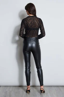 Elie Tahari Bottoms-Vegan Leather Legging BLACK