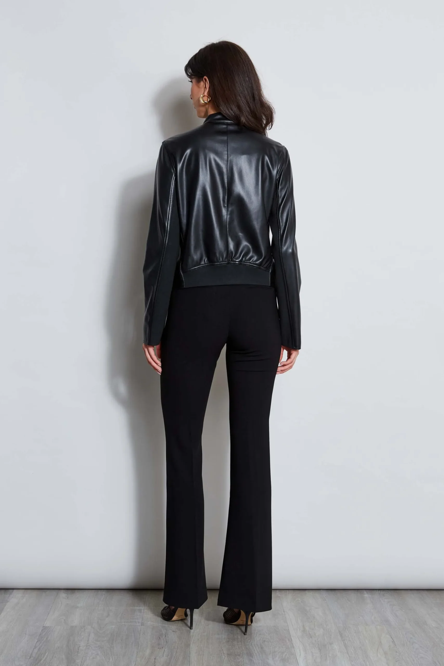 Elie Tahari Jackets & Blazers|Suiting-Vegan Leather Moto Jacket Noir