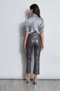 Elie Tahari Bottoms-Vintage Vegan Leather Pant FOGGREY