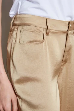 Elie Tahari Bottoms-Washed Satin Fluid Pant SANDCASTLE
