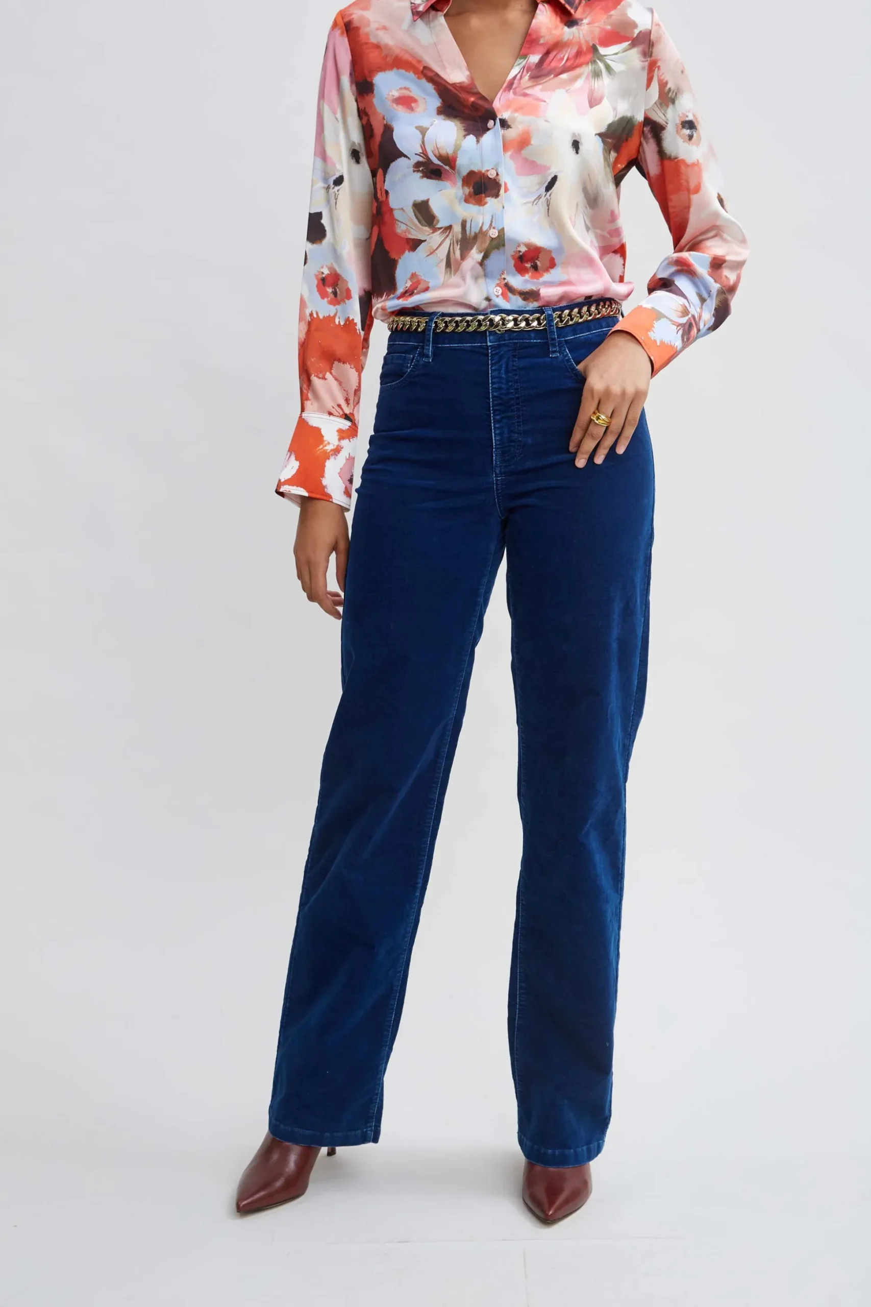 Elie Tahari Bottoms-Washed Velvet Pant PARISBLUE