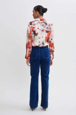 Elie Tahari Bottoms-Washed Velvet Pant PARISBLUE