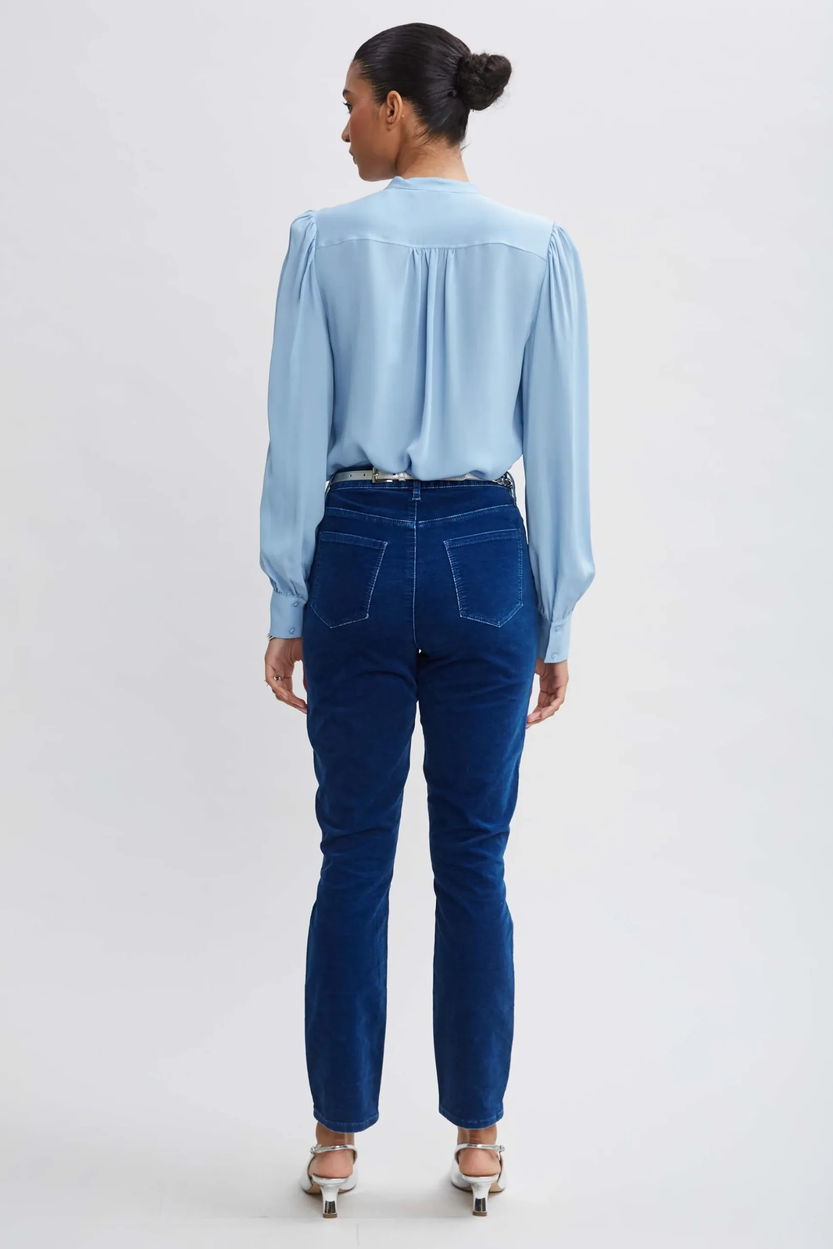 Elie Tahari Bottoms-Washed Velvet Slim Pant PARISBLUE