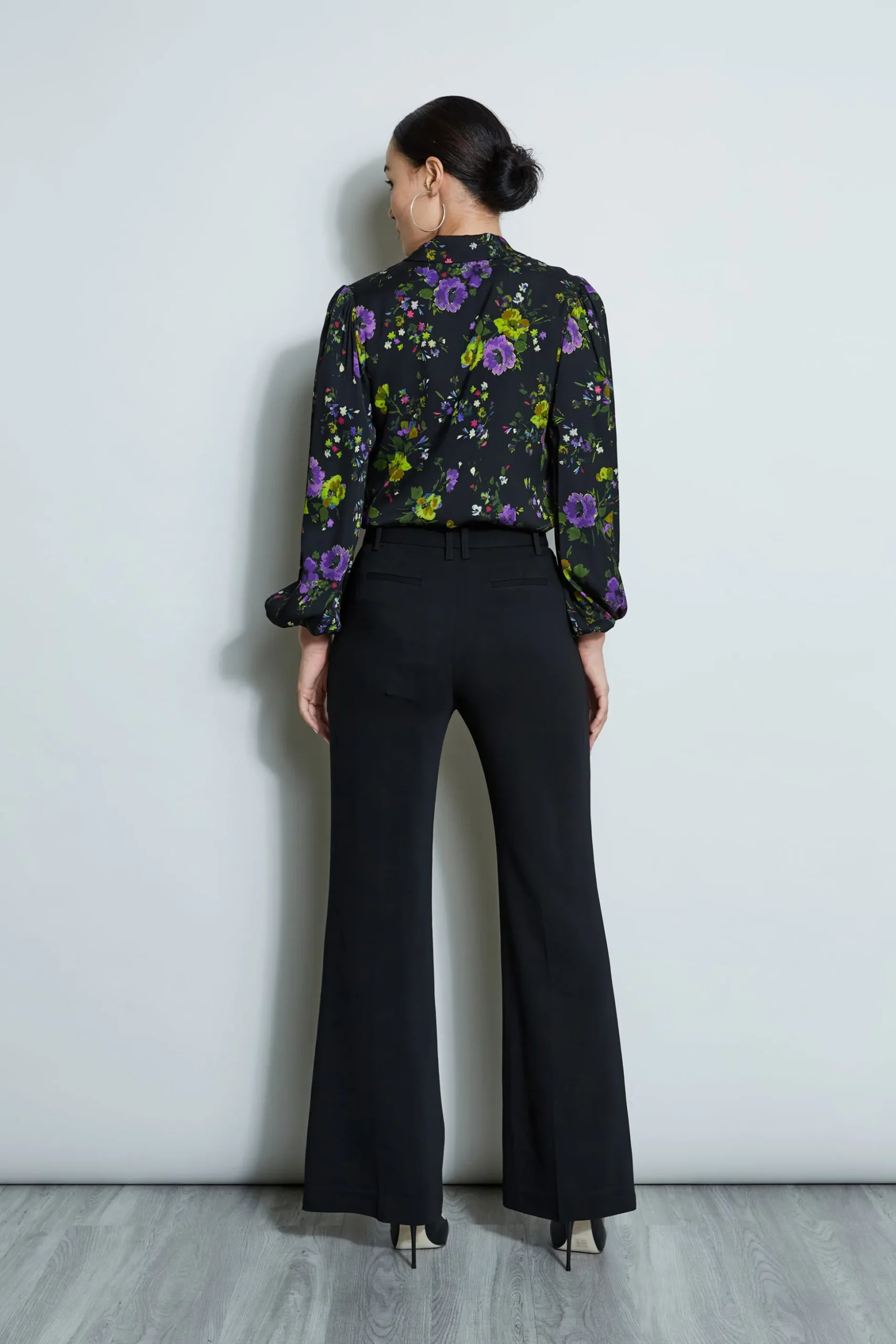 Elie Tahari Bottoms-Wide Leg Belted Pant NOIR