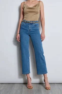 Elie Tahari Bottoms-Wide Leg Jean MEDIUMWASH