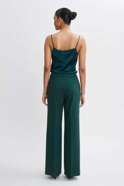 Elie Tahari Bottoms|Suiting-Wide Leg Pant FORESTGREEN
