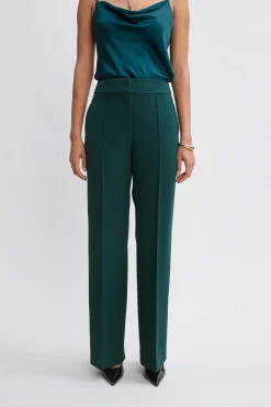 Elie Tahari Bottoms|Suiting-Wide Leg Pant FORESTGREEN