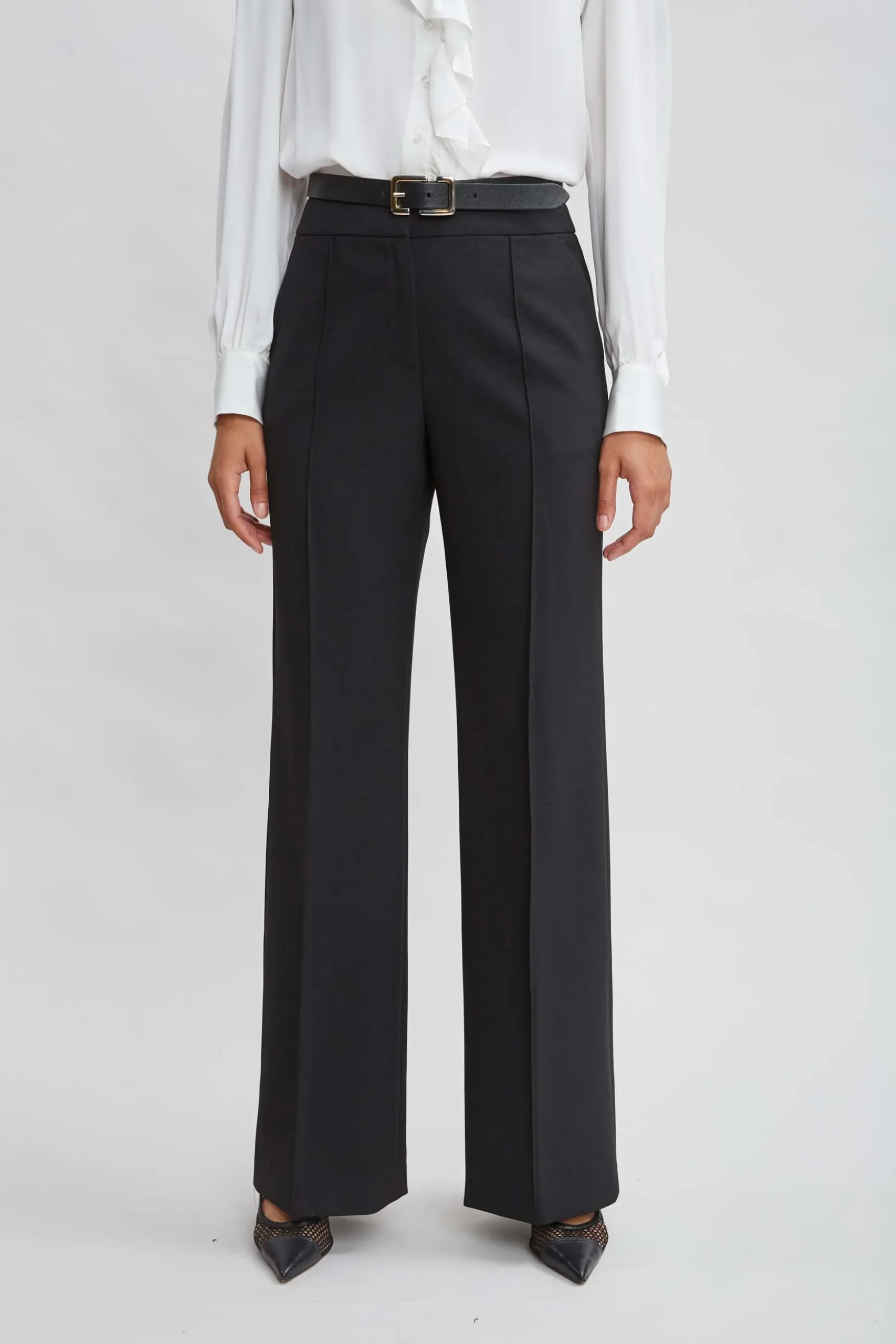 Elie Tahari Bottoms|Suiting-Wide Leg Pant BLACK