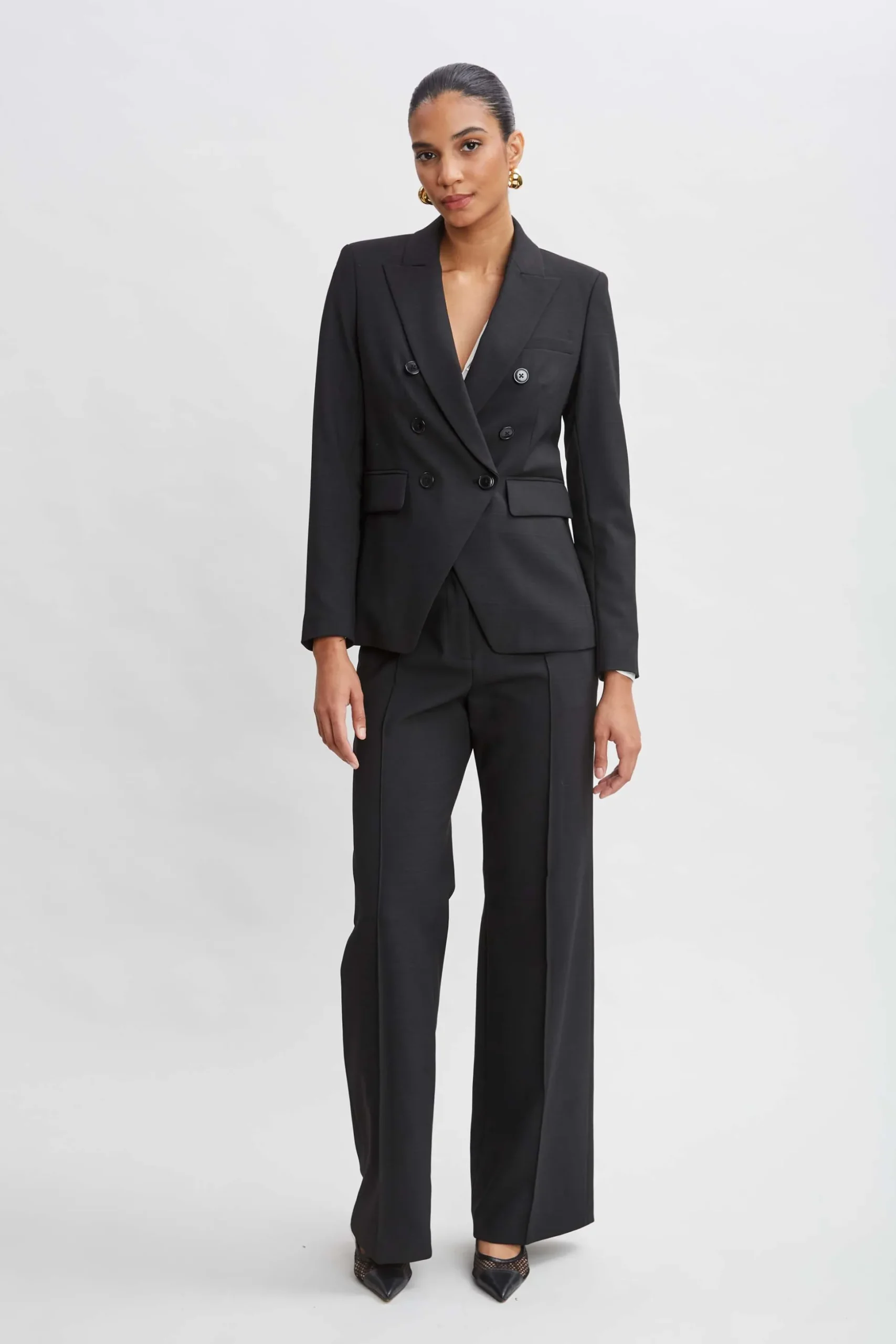 Elie Tahari Bottoms|Suiting-Wide Leg Pant BLACK