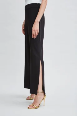 Elie Tahari Bottoms|Suiting-Wide Leg Slit Pant NOIR
