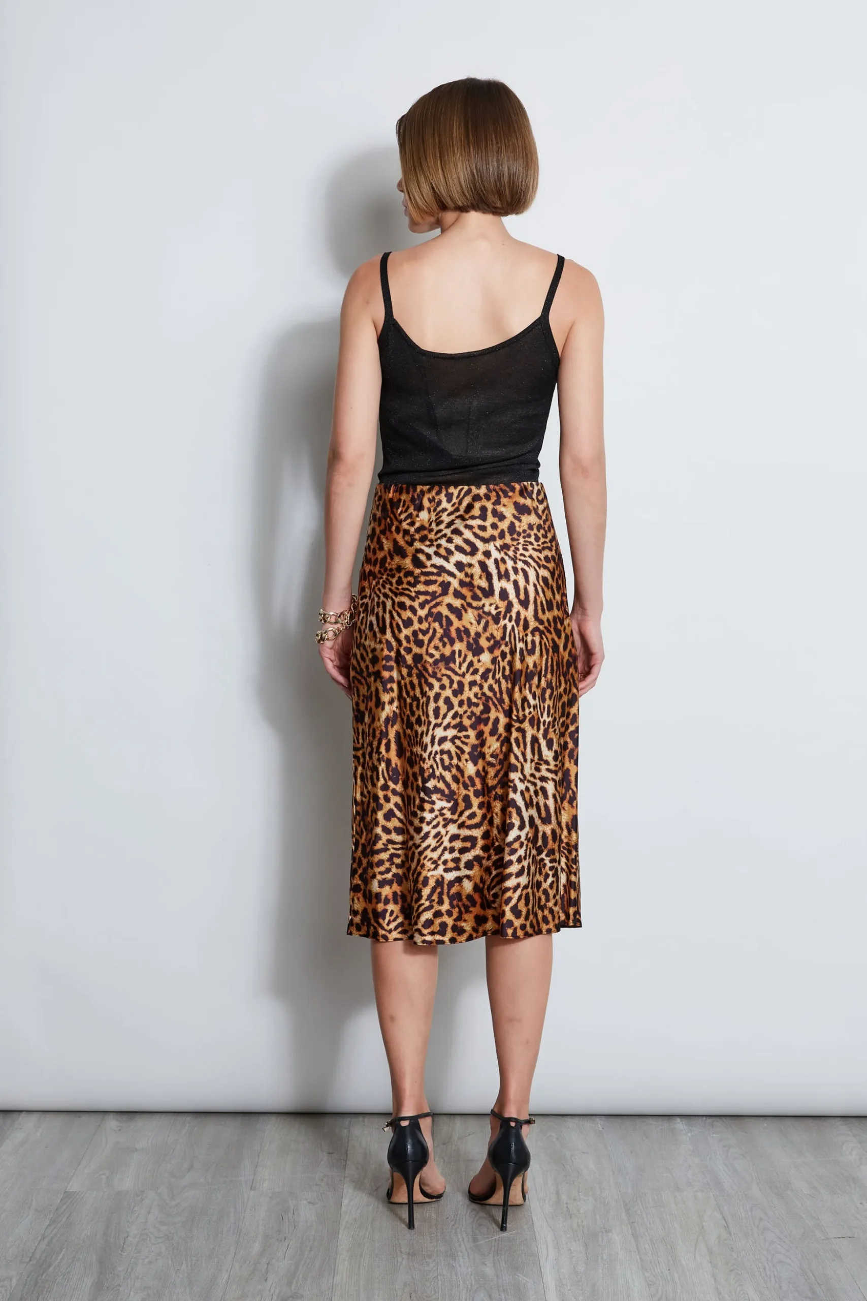Elie Tahari Bottoms-Wildcat Slip Midi Skirt MULTI