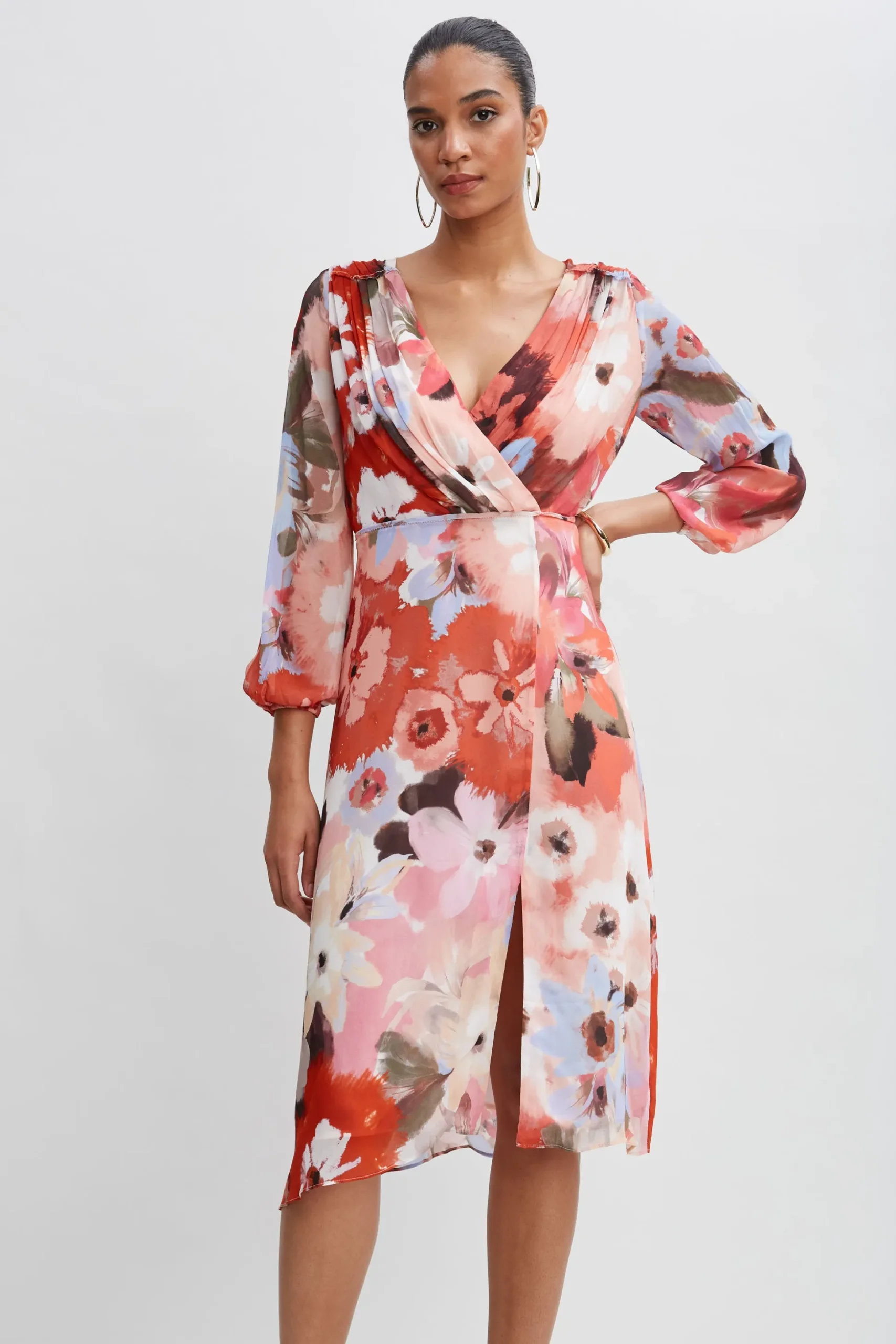 Elie Tahari Dresses & Jumpsuits|Long Sleeve Dresses-Wintergarden Floral Dress MULTI