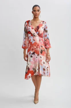 Elie Tahari Dresses & Jumpsuits|Long Sleeve Dresses-Wintergarden Floral Dress MULTI