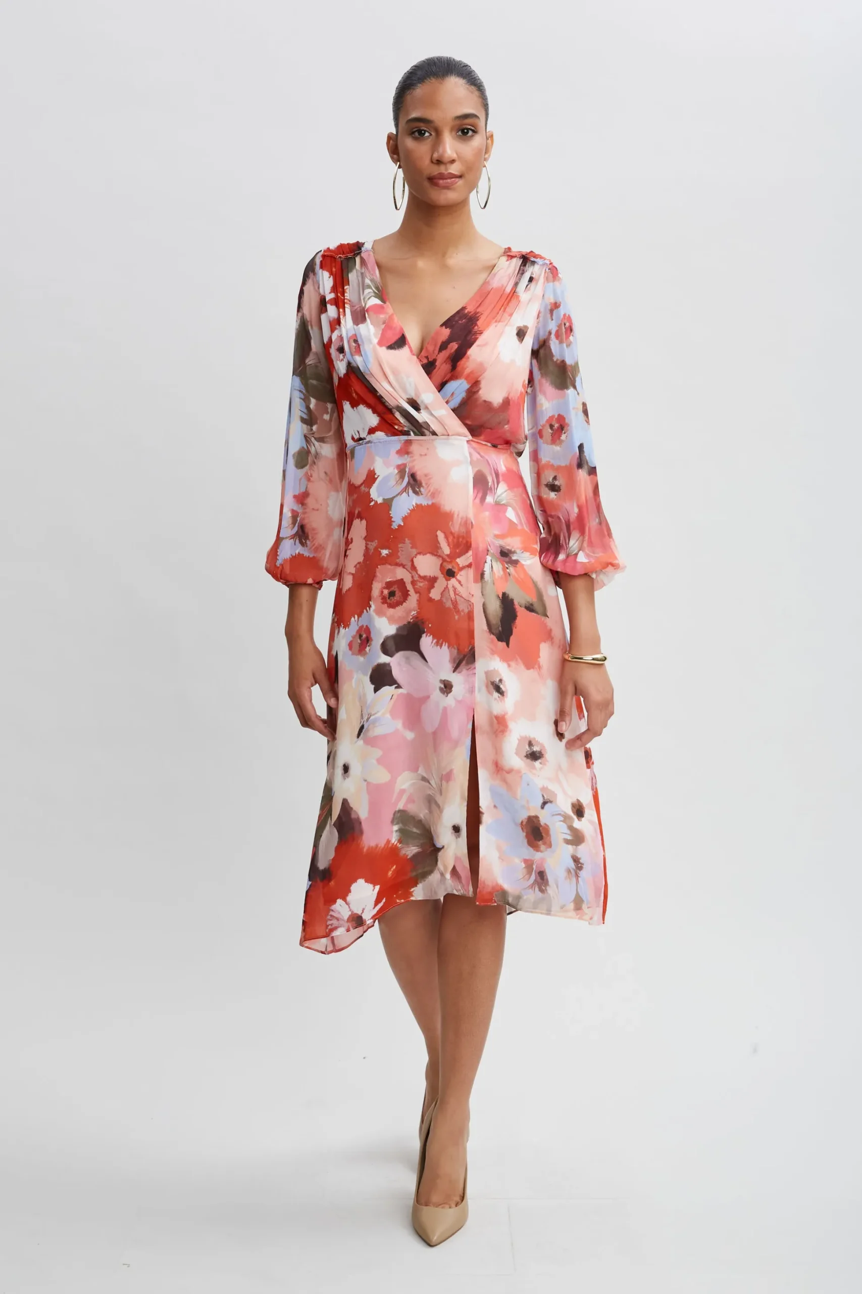 Elie Tahari Dresses & Jumpsuits|Long Sleeve Dresses-Wintergarden Floral Dress MULTI