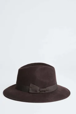 Elie Tahari Fragrance|Gloves-Wool Fedora Hat WOOD